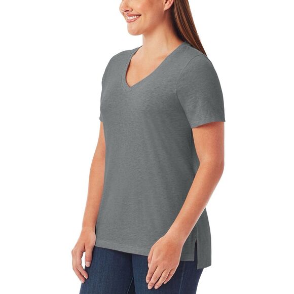 Member's Mark Tops - Member's Mark Women's Short Sleeve V-Neck Tee 2XL Medium Grey Heather NWT